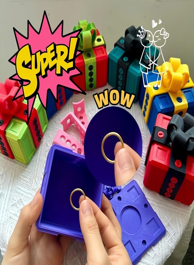 QAONIE Annoying Box Kids Christmas Gift, Funny Gift Box for Money and Card Holder, Really Prank Present. (Pink+Purple) - Image 2
